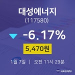대성에너지주식종목검색  7일  현재 5470원