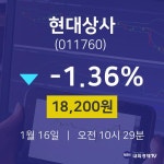 증권매매 현대상사 주가 16일  현재 18,200원