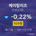 증권투자 케이탑리츠 주가 21일  현재 926원