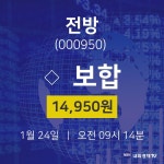 배당주식 전방 주가 24일  현재 14,950원