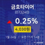 종목검색 금호타이어 주가 24일  현재 4,030원