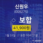 오늘주식시장 신원우 주가 31일  현재 41,900원