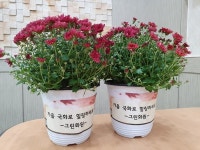 동두천시 그린화원, 불현동 취약계층에 국화 화분 후원