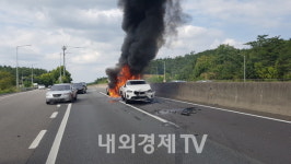 창녕IC 인근 승용차 9대 추돌, 3대 불타···소방 인명피해 0명