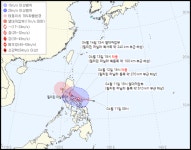 [속보] 제1호 태풍 상우 발달 예상 열대저압부 오후 4시 30분 현재위치 예상경로 발표