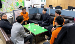 용인시 조정권 수지구청장, 화재 출동 중 전복사고 소방대원 위로