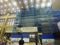 천안시청 실내 정원 조성공사 현장서 불