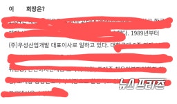 대한체육회 이모 회장, (주)우성산업개발 실질적 사주 의혹?