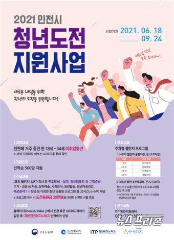 인천시, 청년 일자리 찾기에 동행…'청년도전 지원 사업' 추진