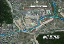 김해 율하천에 산책로 겸 제방 축조