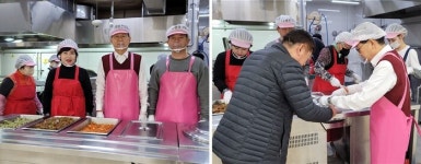 윤두현 의원, 경산 백천동 노인복지관서 음식나눔 봉사활동