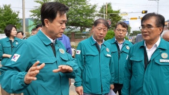 김태흠 지사 집중호우 피해 현장 찾아 답답한 속내 '안전과 후속조치 최우선'