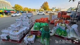 유성농산물재래장터 | [포토]대전 노은 농수산물 시장 경매 마친 농산물 '싸게 사가세요'