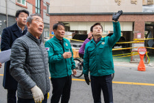 조규일 진주시장, 상평동 빌라 가스폭발 사고현장 점검