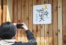 [업다운포토] 철거된 세월호 천막 자리에 남은 기억과 빛