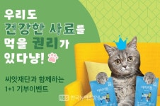 유기묘 응원 댓글 1건에 사료 2포 기부