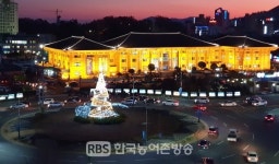 여수시청 앞 로터리, 위로와 희망을…크리스마스트리 불 밝혀