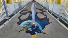 고흥 거금대교 푸른 바다 위 트릭아트 스릴 만점