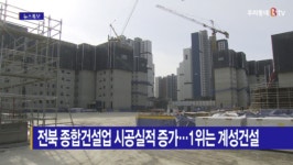 [B tv 전주뉴스] 전북 종합건설업 시공실적 증가‥1위는 계성건설
