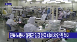 [B tv 전주뉴스] 전북 노동자 월평균 임금 전국 비해 32만 원 적어