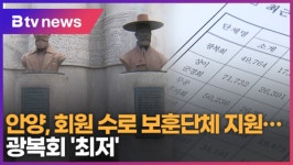 안양, 회원 수로 보훈단체 지원...광복회 최저 (B tv abc뉴스)