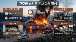완주 돈사 화재 130두 폐사  : 「컵라면」뉴스