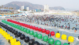 평창송어축제 현장…송어 잡아볼까?