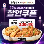치킨 프랜차이즈 썬더치킨, 12월 쿠팡이츠 최대 3,000원 할인
