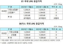 12월 국내 LPG가격 동결