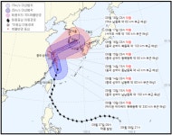 [2021 태풍 경로: 14호 찬투] 13일 15시 중국 상하이 남남동쪽 190km 부근 해상 접근