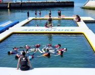 부산서부교육지원청, 한국해양대학교 해상교육장에서 생존수영 바다실기교육 실시