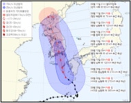 [2023년 태풍 경로: 6호 카눈] 9일 15시 서귀포 남동쪽 270km 부근 해상 접근...10일 통영·청주·서울 접근
