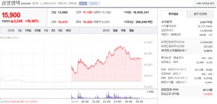 삼영엠텍, 12월 23일 15,900원 16.40% 상승 마감