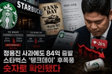 정용진 사과에도 스타벅스 84억원 증발...'탱크데이' 후폭풍 숫자로 터졌다