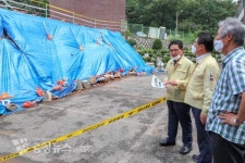 김홍장 당진시장, 여름휴가 중 복귀 집중호우 피해 현장점검