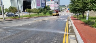 아산시, 둔포 염작초등학교 진입도로 자동염수분사장치 설치