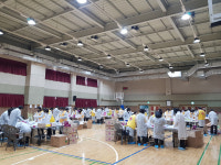 천안교육지원청, 학교 배부용 자가진단키트 소분작업 실시