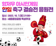 세종중앙공원 특설무대서, 아시안게임 축구 결승전 응원전