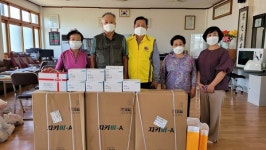 중문농협, 경로당에 사랑의 후원물품 전달