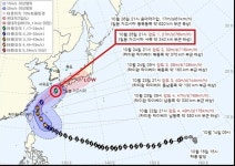 '태풍 참피 북상' 23~26일 비‧강풍…해상 높은 물결