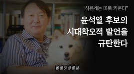 동물해방물결, 윤석열 식용개 발언 규탄 지도자 자질 우려