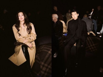 손흥민X전지현, 버버리 2023 AW 컬렉션 패션쇼서 롱코트 착장 과시