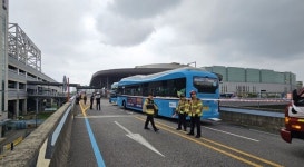 수원역 환승센터서 시내버스 간 충돌사고...7명 부상