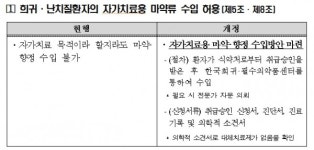 희귀ㆍ난치질환자 자가 치료용 마약ㆍ향정 수입 허용