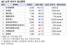 [52주 최저가] 뉴지랩파마 21.5%↓, 10개 종목 장중 신저가