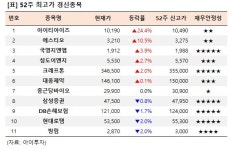 [52주 최고가] 아이티아이즈 24.4%↑, 11개 종목 장중 신고가