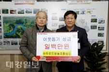 하주포도영농조합법인, 상주시에 이웃돕기 성금 일백만원 기탁