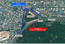 앞산 하늘다리 건설공사 시행에 따른 대명교 하부 순환도로 진입램프 전면통제 안내