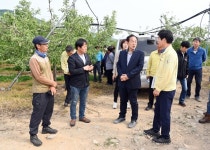 신현국 문경시장, 저온피해 농장 현장 방문