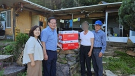 중동면, 주택 화재 피해가구 구호물품 전달